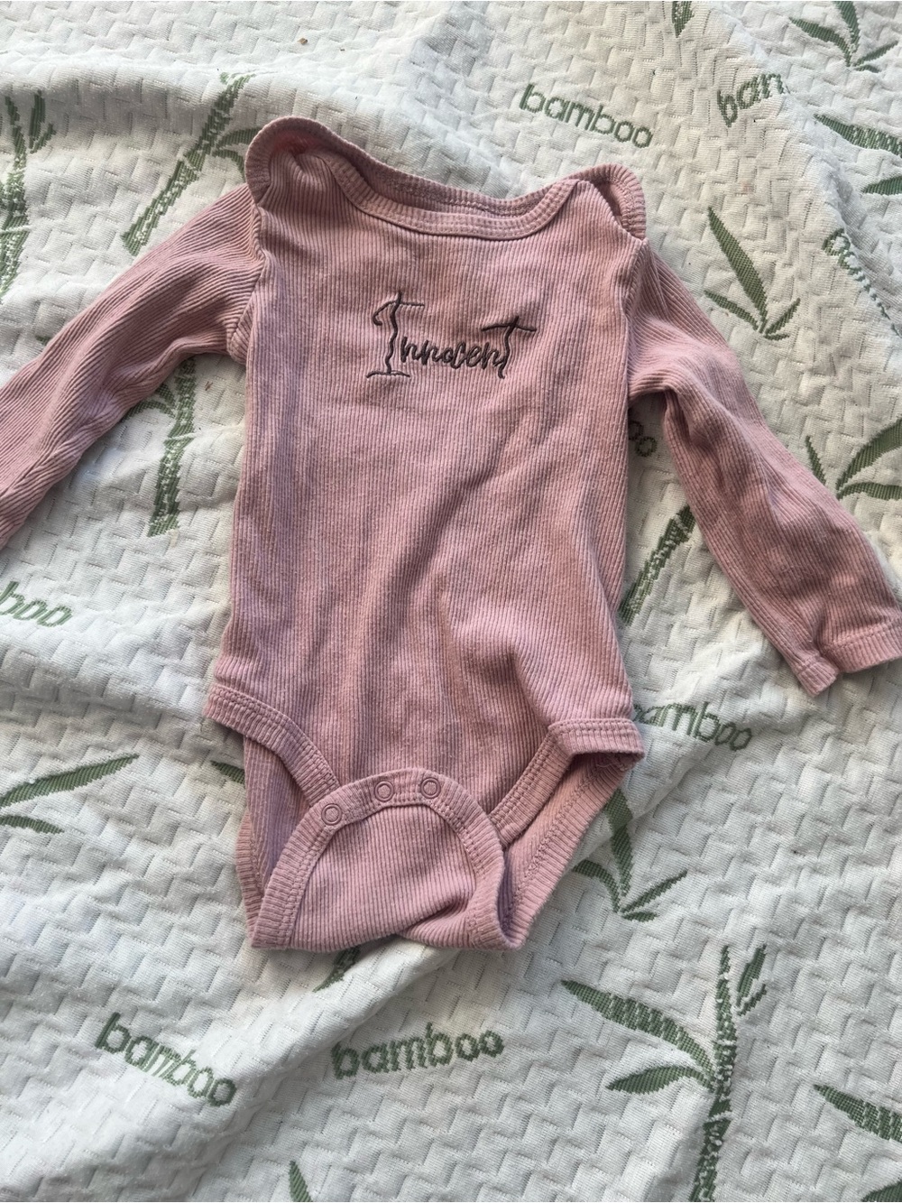 chick pea Ribbed Mauve Pink Long-Sleeve Baby One-Piece